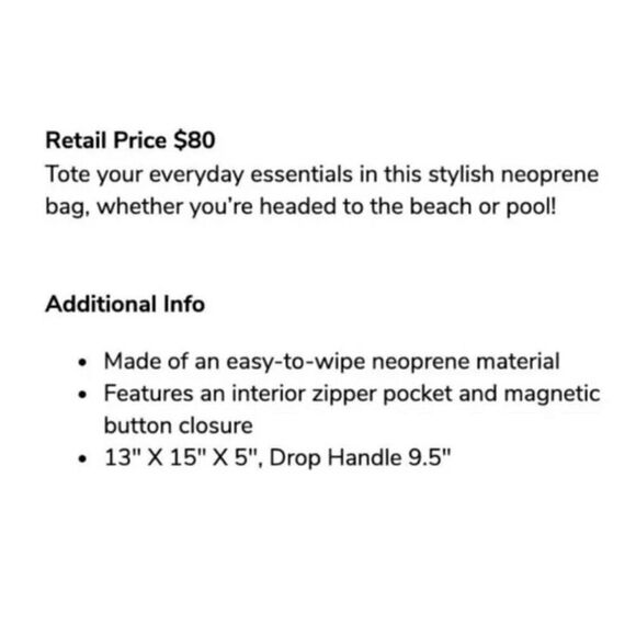 Summersalt Neoprene Beach Pool Tote Shoulder Bag NWOT‎ Hot Pink Hibuscus Red - Picture 13 of 13